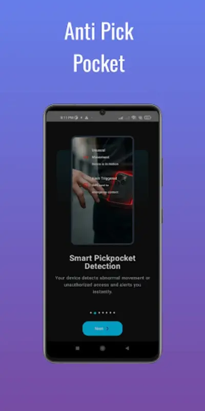 GhostLock anti pickpocket screen with motion and charger alarms